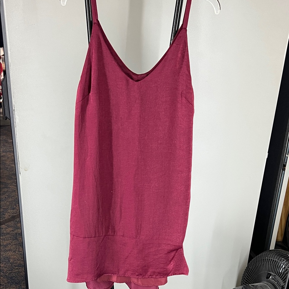 Alyce Paris Burgundy Midi Slip Dress with Spaghetti Straps